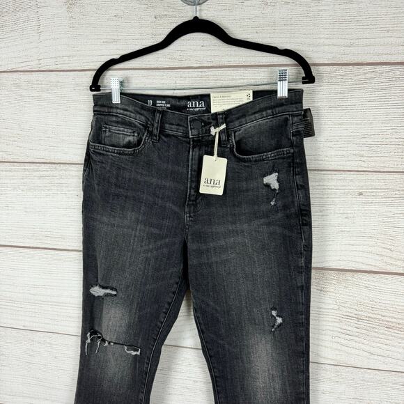 A New Approach Women's Black Gray High Waisted Cropped Flare Jeans Size 10 - Picture 2 of 8
